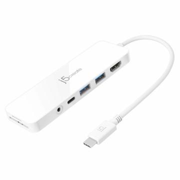 6-портов хъб j5create Multi-Port JCD373, USB, HDMI, SD, 3.5 mm jack с PD