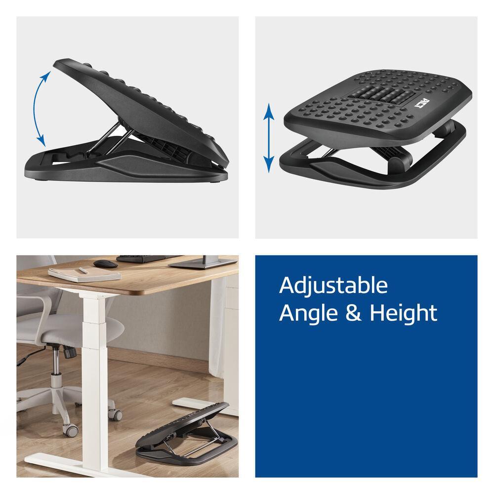 ACT Ергономична регулируема поставка за крака с масажни ролки