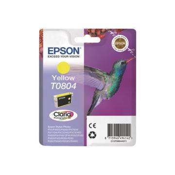 EPSON 3LB T0804 ink cartridge yellow standard capacity 7.4ml 520 pages 1-pack blister without alarm