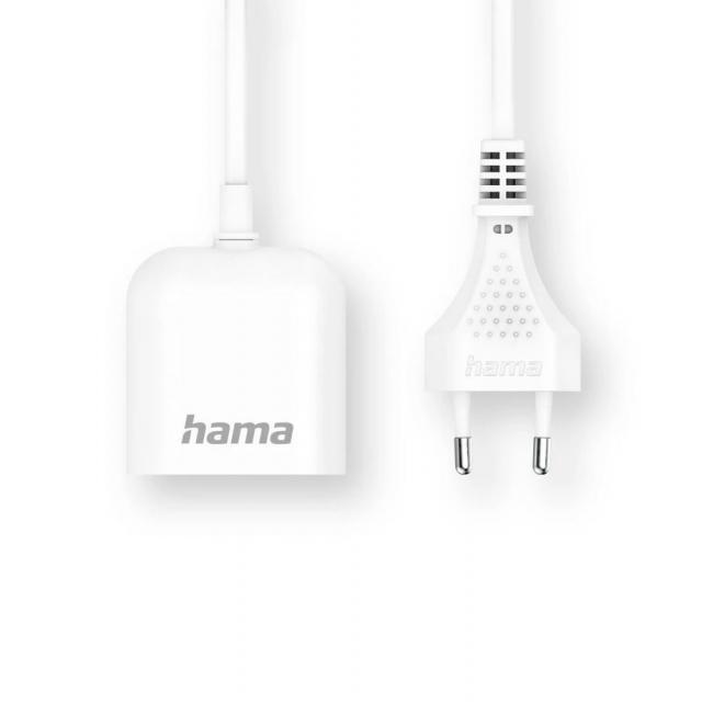 Hama USB захранване/разклонител с 1,9 м дълъг кабел, 2,4 A, 2x USB-A, бяло