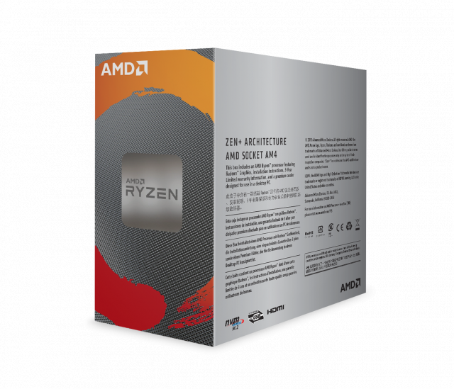 Процесор AMD RYZEN 3 3200G 4-Core 3.6 GHz (4.0 GHz Turbo) 6MB/65W/AM4/BOX