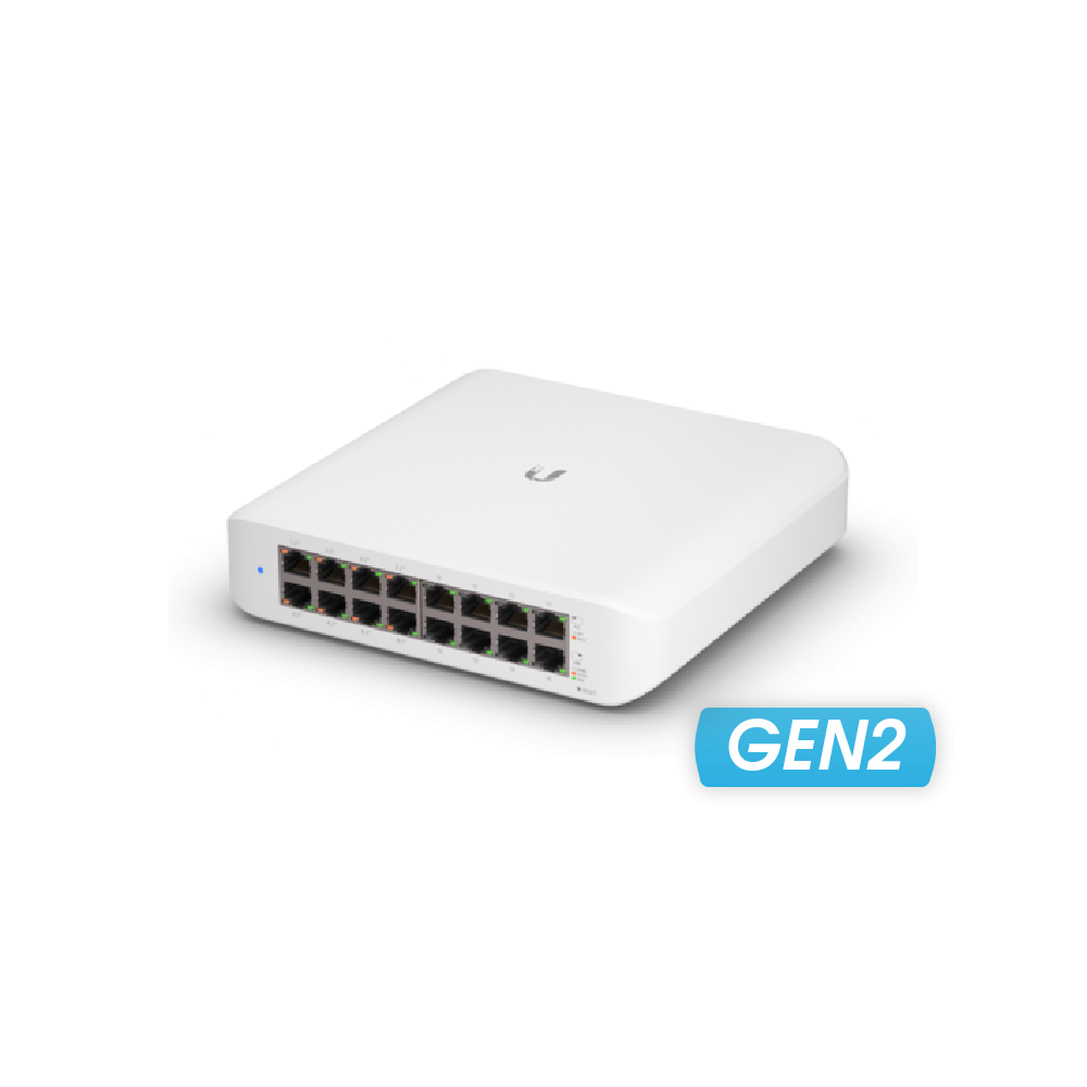 16-портов гигабитен PoE комутатор Ubiquiti UniFi Switch Lite USW-Lite-16-PoE Gen2