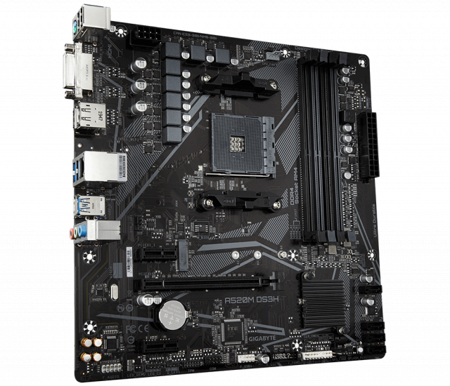 Дънна платка GIGABYTE A520M-DS3H V2, Socket AM4, mATX, 4xDDR4, M.2