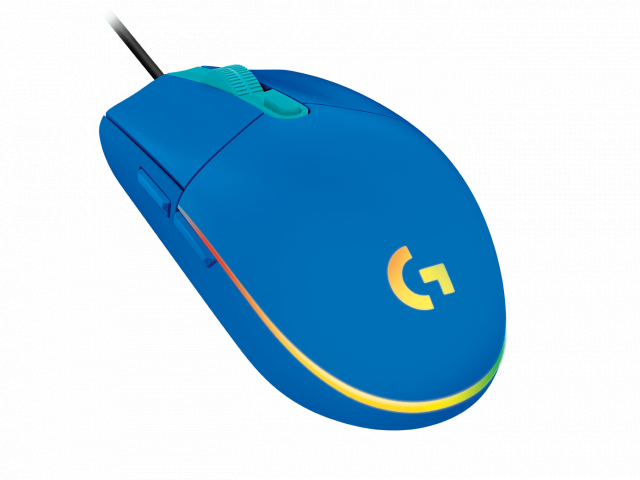 Геймърска мишка Logitech G102 LightSync, RGB, Оптична, Жична, USB, Син