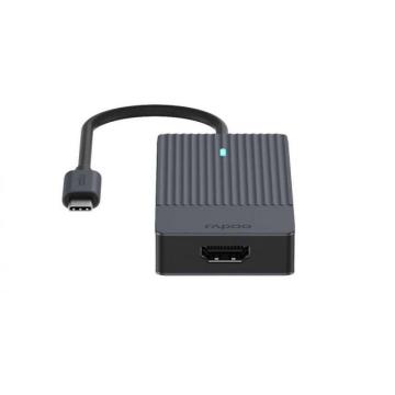 4-портов хъб Rapoo 4 в 1, 2 x USB-A, 1 x  USB-C, 1 x HDMI, Черен