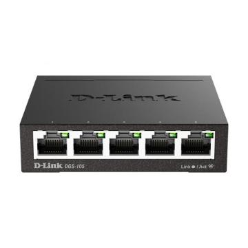 Суич D-Link DGS-105/E, 5 портов, 10/100/1000, Gigabi, метален корпус