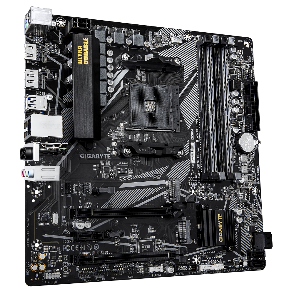 Дънна платка GIGABYTE B550M DS3H AC R2 Socket AM4