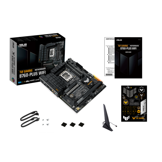 Дънна платка ASUS TUF GAMING B760-PLUS WIFI DDR5, LGA 1700 ATX, 4x DDR5, PCIe 5.0, WiFi 6, Aura Sync RGB