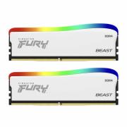 Памет Kingston FURY Beast White RGB 32GB(2x16GB) DDR4 PC4-25600 3200MHz CL16 KF432C16BWAK2/32