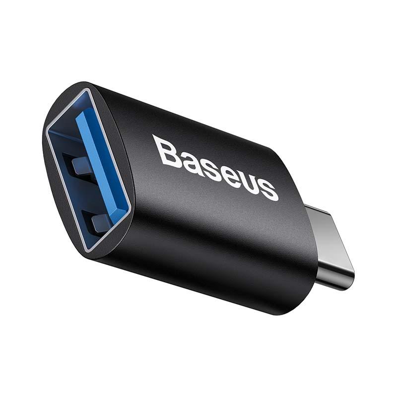 Адаптер Baseus Ingenuity ZJJQ000001 от USB-C мъжко към USB женско, черен