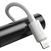 Кабел Baseus TZCATLZJ-02 USB-C към Lightning за бързо зареждане 2 броя, PD 20W, 1.5м - бял