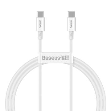 Кабел Baseus Superior USB Type-C към Type-C, PD 2.0 100W, 1м, CATYS-B02 - бял