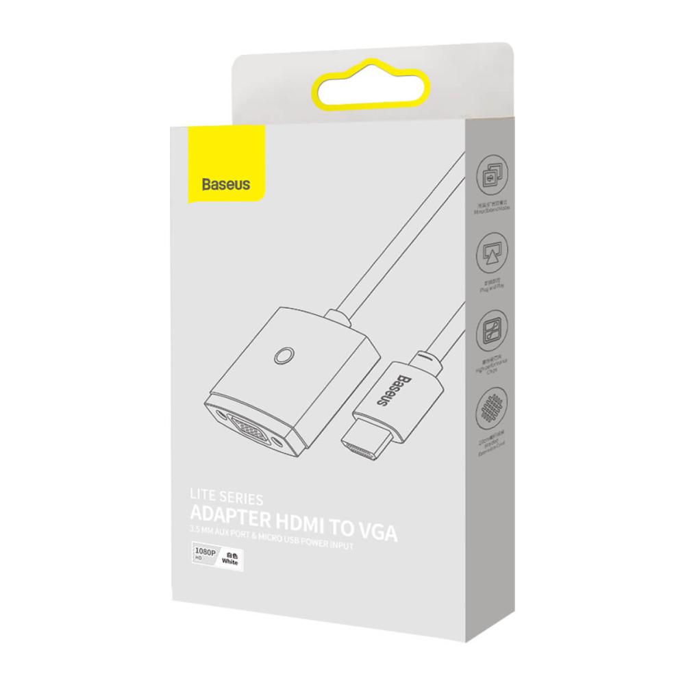 Адаптер Baseus WKQX010102 HDMI към VGA с 3.5 аудио изход и microUSB вход