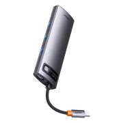 USB хъб Baseus WKWG05001 USB-C Metal Gleam Series 8в1, мултифункционален, сив