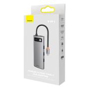 USB хъб Baseus WKWG05001 USB-C Metal Gleam Series 8в1, мултифункционален, сив