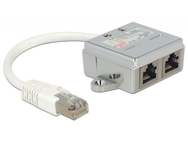 Адаптер DeLock Port Doubler, 1 x RJ45 plug - 2 x RJ45 jack (2 x Ethernet)