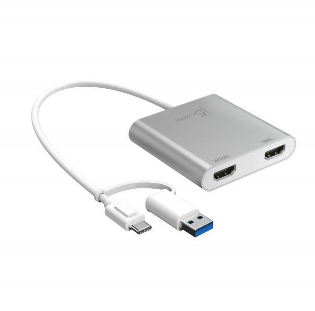 Адаптер j5create JCA365, за 2 монитора USB-C - 2 x HDMI 