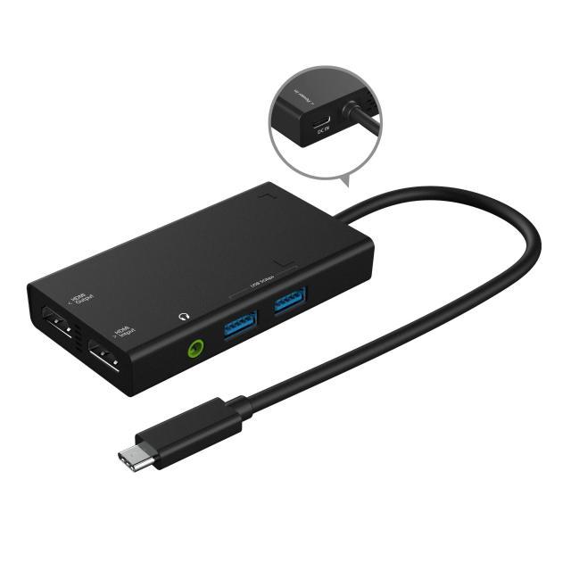 Кепчър j5create JVA01, HDMI - HDMI, USB-C хъб, Черен