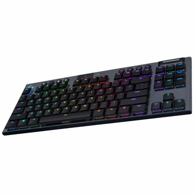 Безжична геймърска механична клавиатура Logitech, G915 TKL Black Lightsync RGB, Tactile суичове