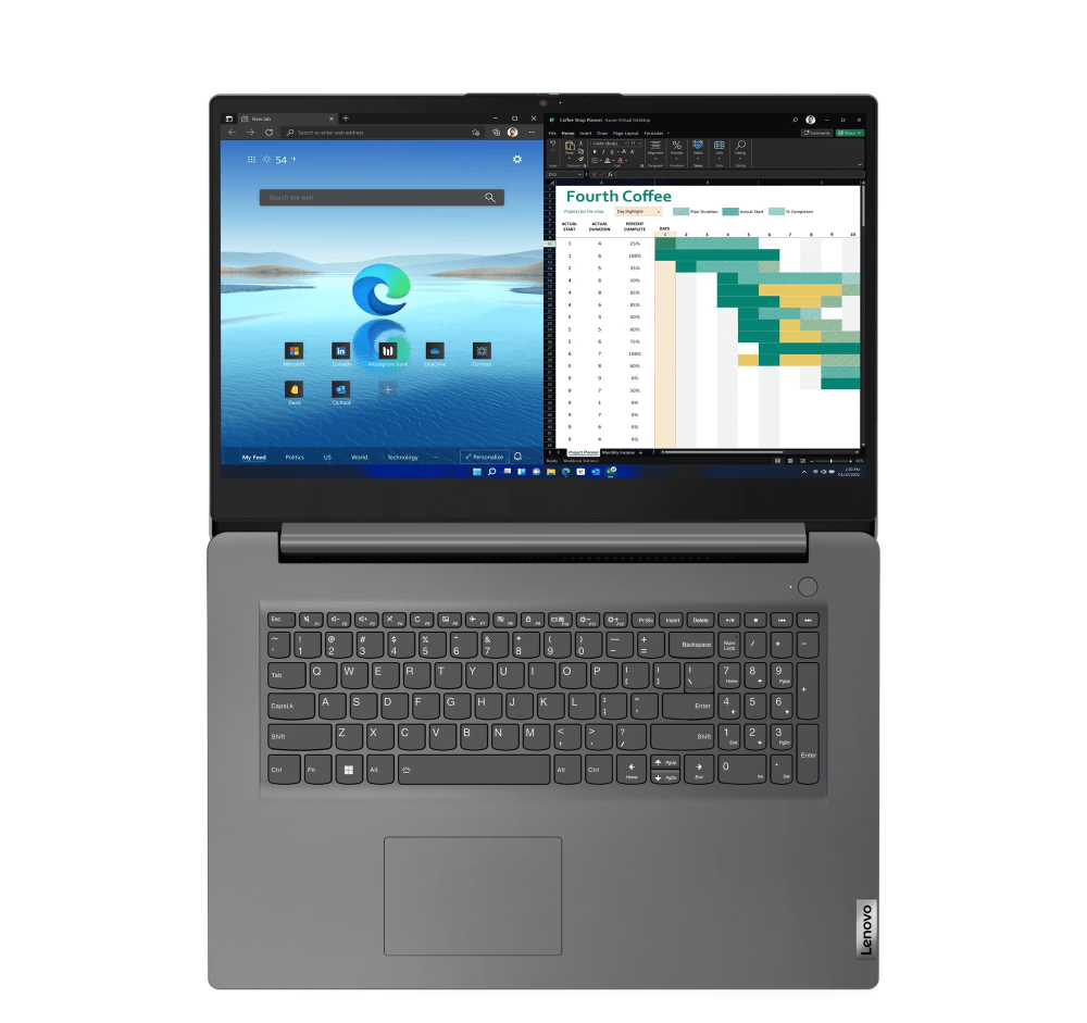 Лаптоп Lenovo V17 G4 IRU - 17.3" FHD Intel Core i5-13420H, 16GB(8GB on board) DDR4, 512GB SSD M.2