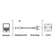 Захранващ кабел HAMA, Шуко, 3pin(IEC C5) женско, 2.5м, Черен