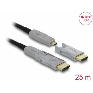 Кабел Delock Active Optical Cable, HDMI мъжко - HDMI мъжко, 4K 60 Hz, 25 m