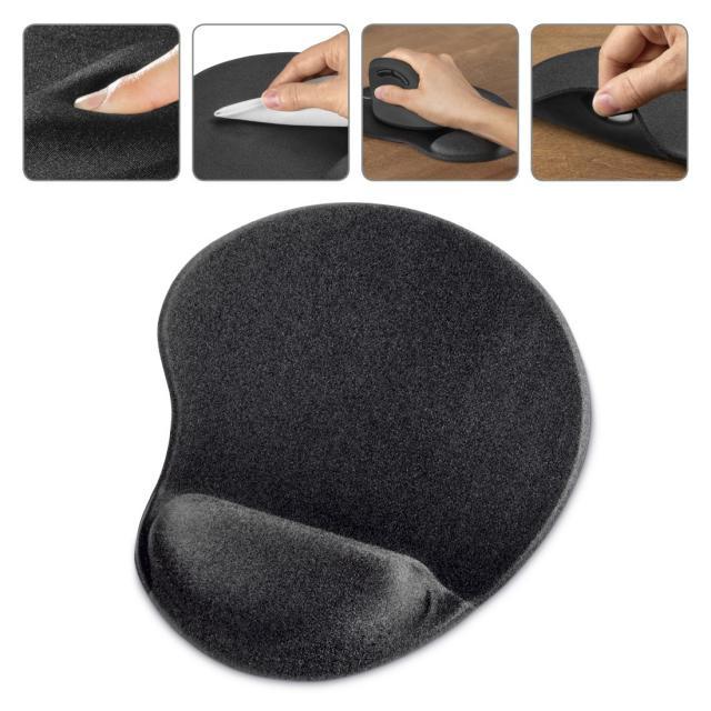 Пад за мишка HAMA Ergonomic, Мини, Текстил, Черен