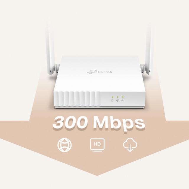 Безжичен рутер TP-LINK TL-WR820N, 2.4 GHz, 300Mbps, 10/100