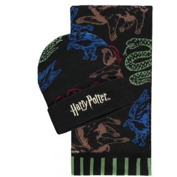 Комплект шал и шапка DIFUZED Harry Potter, Черен