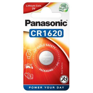 Бутонна батерия PANASONIC CR-1620, 3V, Литиева 