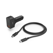 Захранване за лаптоп за кола HAMA, USB-C, (PD), 5-20 V/ 65 W