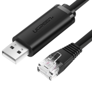 Мрежов кабел UGREEN CM204 USB - RJ45, конзолен 1.5м - черен