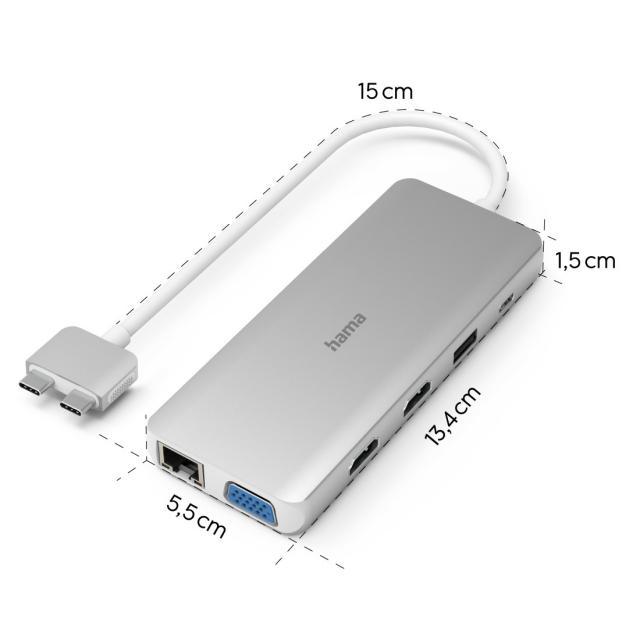 USB-C хъб Hama "Connect2Mac", Multiport за Apple MacBook Air & Pro, 12 порта