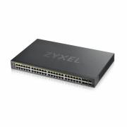 Суич ZYXEL GS1920-48HP, 44х GbE порта, 4х Combo порта SFP/RJ-45, Управляем, Монтаж в шкаф