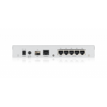 Защитна стена ZYXEL USG FLEX 100, 10/100/1000, 4x LAN/DMZ, 1x WAN, 1xSFP, 1xUSB, без лиценз