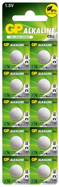 Бутонна алкална батерия GP BATTERIES, GPА76, LR-44, 1.55V, Цена за 1 бр.