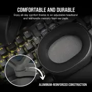 Геймърски слушалки с микрофон Corsair HS65 v2 Carbon безжични и блутут PC/PS5/PS4, Black