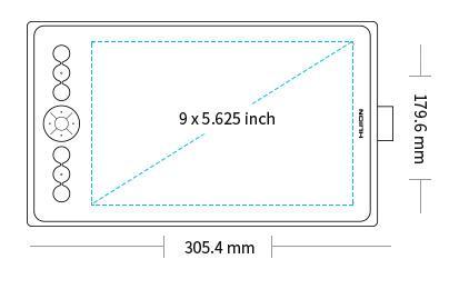 Графичен таблет HUION Inspiroy Ink H320M, USB-C, Черен