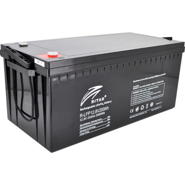 Литиево йонна LiFePO4 Батерия за соларни системи LFP12.8V200AH  12V / 200Ah -522/ 240 /219 mm  F12/M8  RITAR
