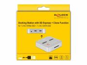 Докинг станция Delock, 1 x M.2 NVMe SSD + 1 x M.2 SATA SSD, SD Express Card Reader, Клониране