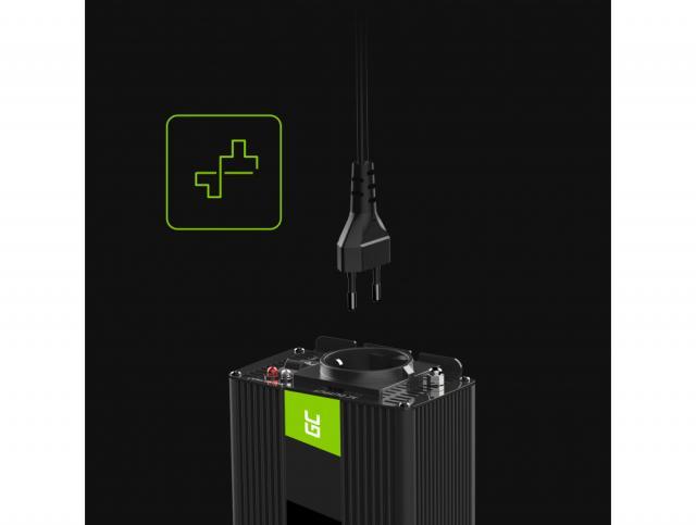 Инвертор GREEN CELL, 24V, 150W/300W, Модифицирана синусоида