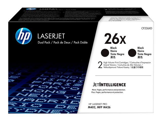HP 26X original LaserJet Toner cartridge CF226XD Black High Yield 2-pack