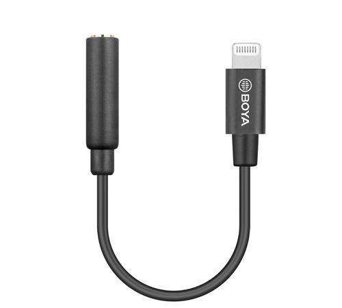 Адаптер BOYA 3.5mm TRRS женски към Lightning мъжки, 6cm