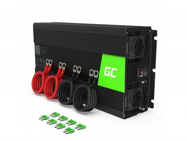 Инвертор GREEN CELL, 12/220V, DC/AC, 300W/6000W, Модифицирана синусоида