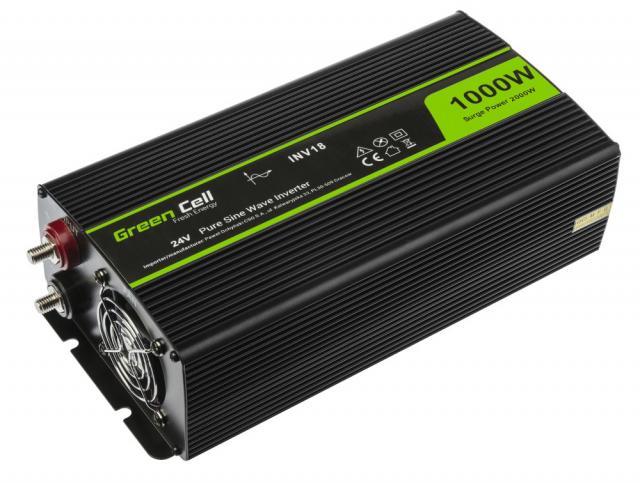 Инвертор GREEN CELL 24V 1000W /2000W Чиста синусоида