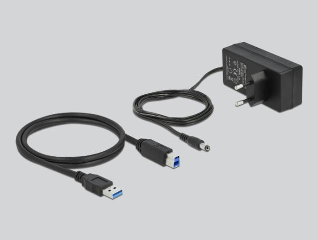 Delock USB хъб, 7 порта + 1 порт за бързо зареждане + 1 USB-C™ PD 3.0 порт, Подсветка, Сив