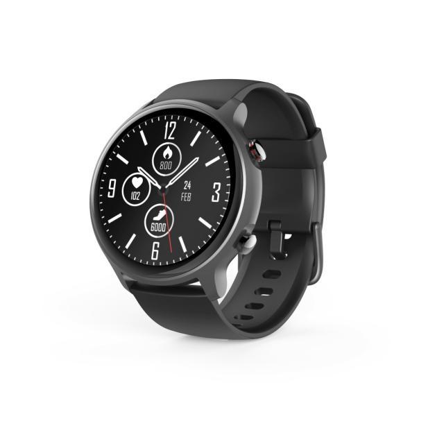 Смарт часовник Hama Fit Watch 6910, 1.28", GPS, Пулс, Кислород в къвта, Водоустойчив, Черен