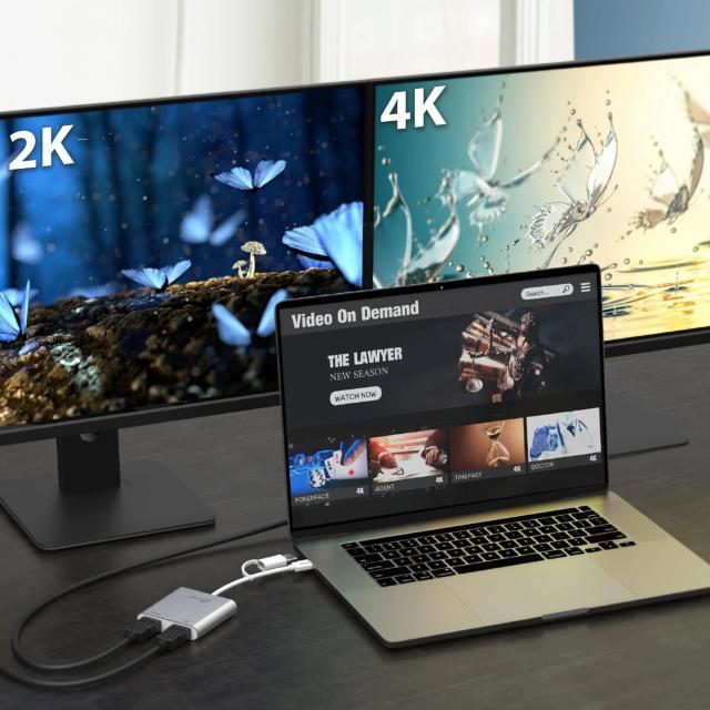 Адаптер j5create JCA365, за 2 монитора USB-C - 2 x HDMI 