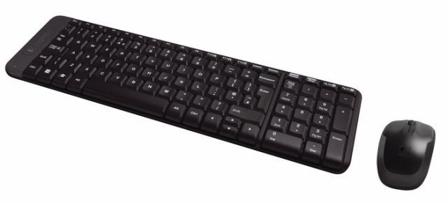 Kомплект безжични клавиатура с мишка Logitech MK220, Черна