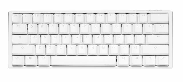 Геймърскa механична клавиатура Ducky One 3 Pure White Mini 60%, Hotswap Cherry MX Clear, RGB, PBT Keycaps